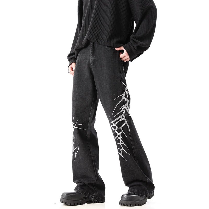 Unisex Classic Denim Jeans Loose Fit Daily Outdoor Wear - Image 1
