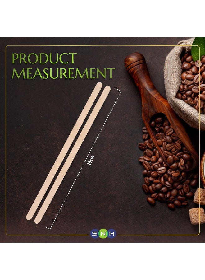 إس إن إتش باكينج أعواد تقليب القهوة من إس إن إتش، أعواد تقليب قهوة خشبية للاستخدام مرة واحدة، 14 سم، 1000 قطعة - Image 2