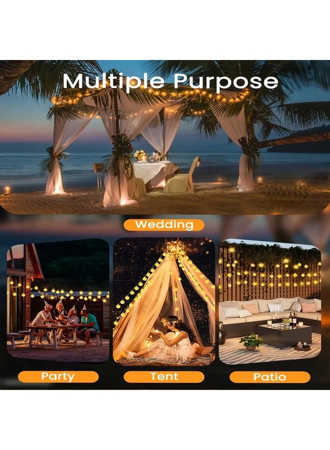 Large Crystal Ball Solar Garden Light Outdoor 39 37FT 100LEDS Warm Light 8 Functions IP65 Waterproof - Image 4