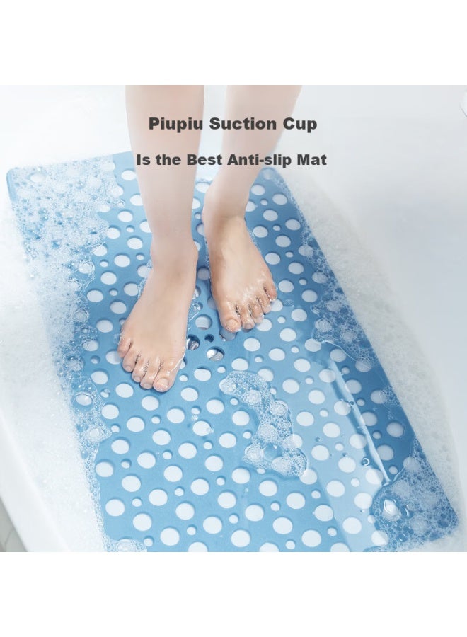 JD.com Jd Jingzao Piupiu Non-slip Bath Mat, Large Bathroom Shower Anti-slip Foot Mat, Blue 60*90cm - Image 2