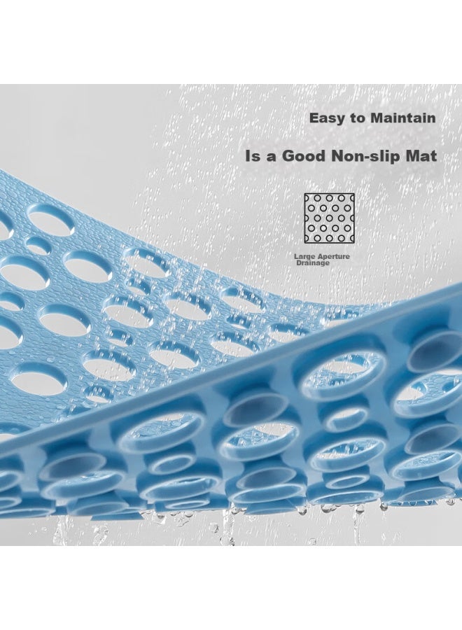 JD.com Jd Jingzao Piupiu Non-slip Bath Mat, Large Bathroom Shower Anti-slip Foot Mat, Blue 60*90cm - Image 4