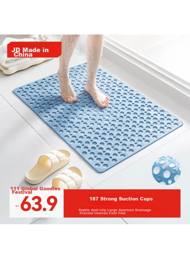JD.com Jd Jingzao Piupiu Non-slip Bath Mat, Large Bathroom Shower Anti-slip Foot Mat, Blue 60*90cm - Image 1