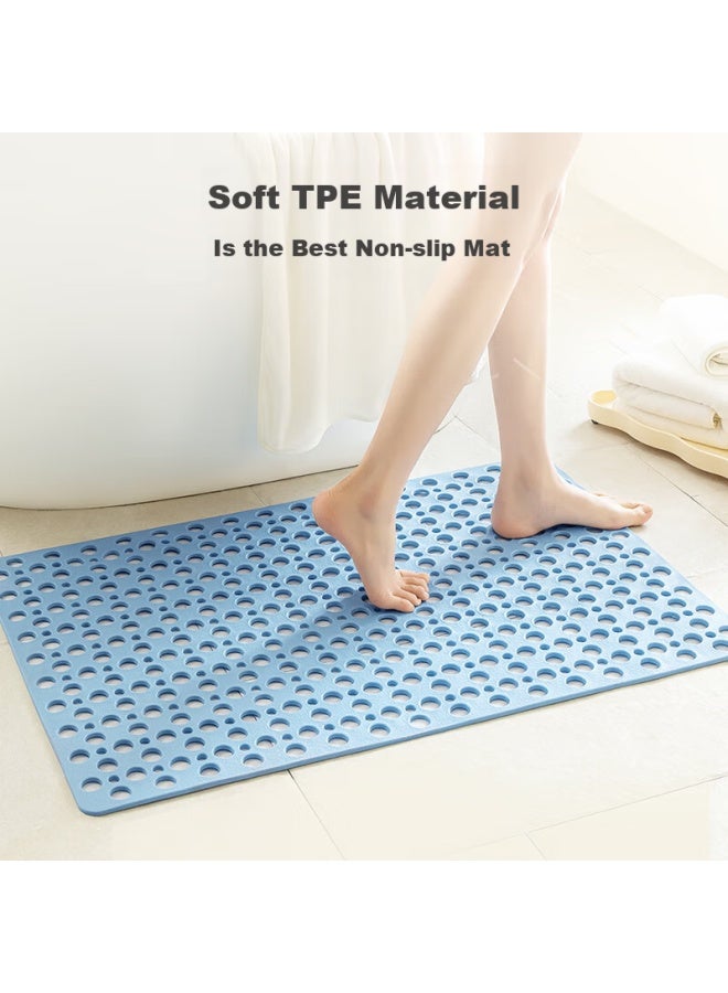 JD.com Jd Jingzao Piupiu Non-slip Bath Mat, Large Bathroom Shower Anti-slip Foot Mat, Blue 60*90cm - Image 3