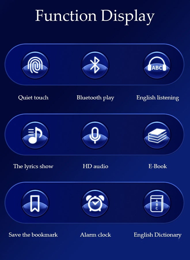 DUNISO Bluetooth MP3 player, Full Touch Screen Music Player, Multifunctional Lossless Sound Music Player, Built-in Speaker, FM Radio Support, Specially Designed for Sports and Running, Good Gifts, Friends/Classmates/Birthday Gifts, Portable Media player 4GB - Image 2