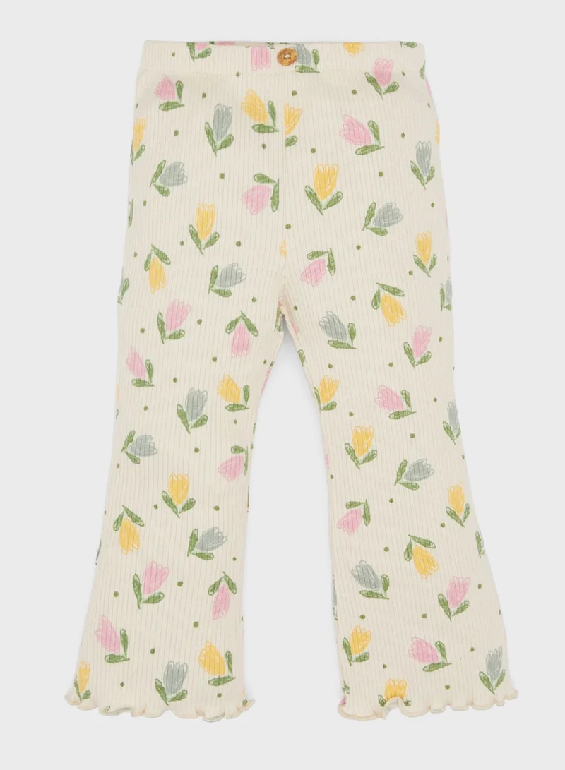 DeFacto 2 Piece Regular Fit Crew Neck Flower Knitted Set