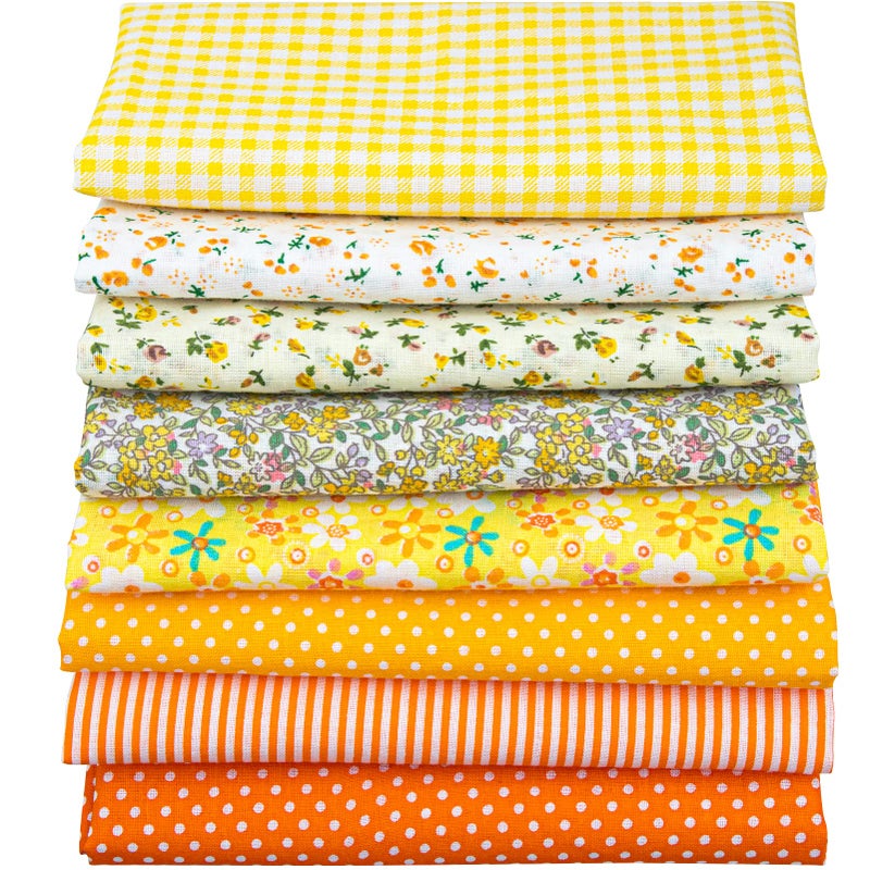 Aubliss 8pcs Fat Quarter Fabric Bundles 100 Cotton 20 x 20 Quilting Cotton Craft Fabric PreCut Squares Sheets for Patchwork Sewing Quilting Crafting - Image 3