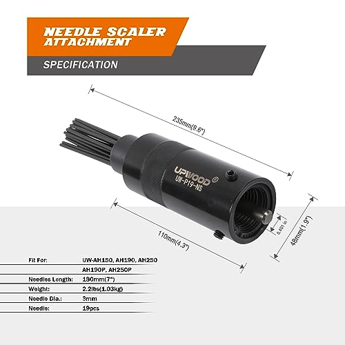 UPWOOD Needle Scaler Attachment, with 19pcs Needles, Screw On for Use UW-AH190P AH250P Air Hammer, Paint, Rust, Dirt and Weld Dust Remover - Image 2
