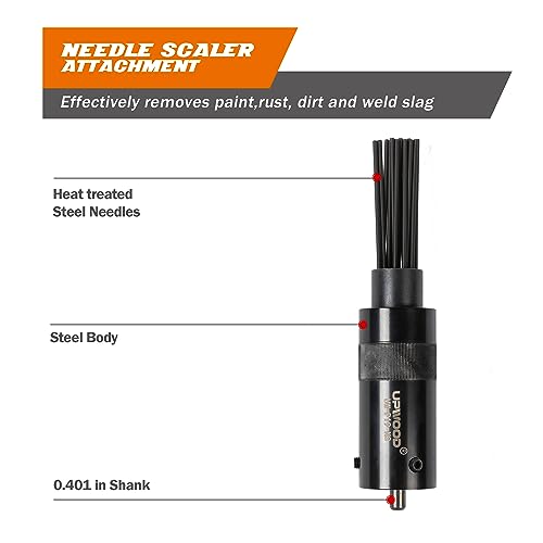 UPWOOD Needle Scaler Attachment, with 19pcs Needles, Screw On for Use UW-AH190P AH250P Air Hammer, Paint, Rust, Dirt and Weld Dust Remover - Image 3