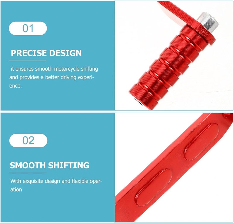 Motorcycle Gear Shift Lever Red Aluminum ATV Dirt Bike Shifter Lever Compatible with Motorbike Controls for Smooth Gear Changing - Image 3