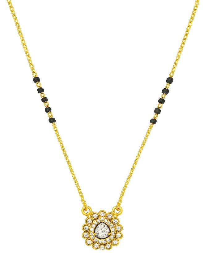 sweeply Elegant Mangalsutra with Black Beads & Round Pendant for Women | Daily, Wear Traditional Jewelry, Best Birthday Gift, perfect for Anniversary gift, Mother's Day gift, Valentine Giftt, Gift for Diwali - Image 1