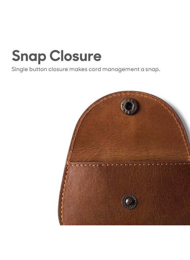 DailyObjects Pellet Cable/Coin Wallet | Multipurpose Real Leather Wallet/Clip Organiser/Cable Holder/Coin Wallet | (Blue & Brown) - Set of 2 - Image 4