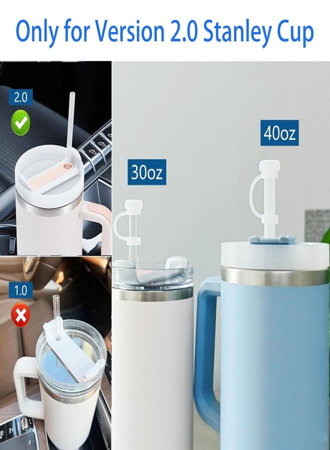 Kleeblatt مجموعة كليبلات من 6 قطع من سدادات السيليكون المانعة للتسرب، متوافقة مع أكواب ستانلي 2.0 سعة 30 و40 أونصة، تتضمن الملحقات غطاءً شفافًا للمصاصة، وسدادة للغطاء، ومانعًا للتسرب. - Image 2