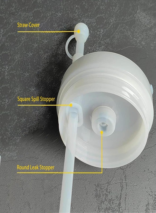 Kleeblatt مجموعة كليبلات من 6 قطع من سدادات السيليكون المانعة للتسرب، متوافقة مع أكواب ستانلي 2.0 سعة 30 و40 أونصة، تتضمن الملحقات غطاءً شفافًا للمصاصة، وسدادة للغطاء، ومانعًا للتسرب. - Image 4