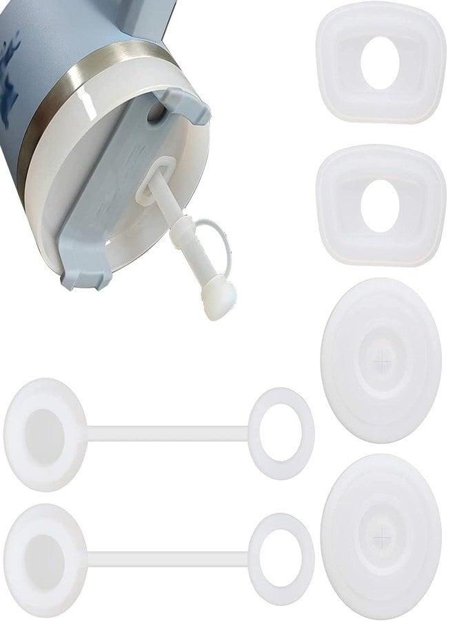 Kleeblatt مجموعة كليبلات من 6 قطع من سدادات السيليكون المانعة للتسرب، متوافقة مع أكواب ستانلي 2.0 سعة 30 و40 أونصة، تتضمن الملحقات غطاءً شفافًا للمصاصة، وسدادة للغطاء، ومانعًا للتسرب. - Image 1