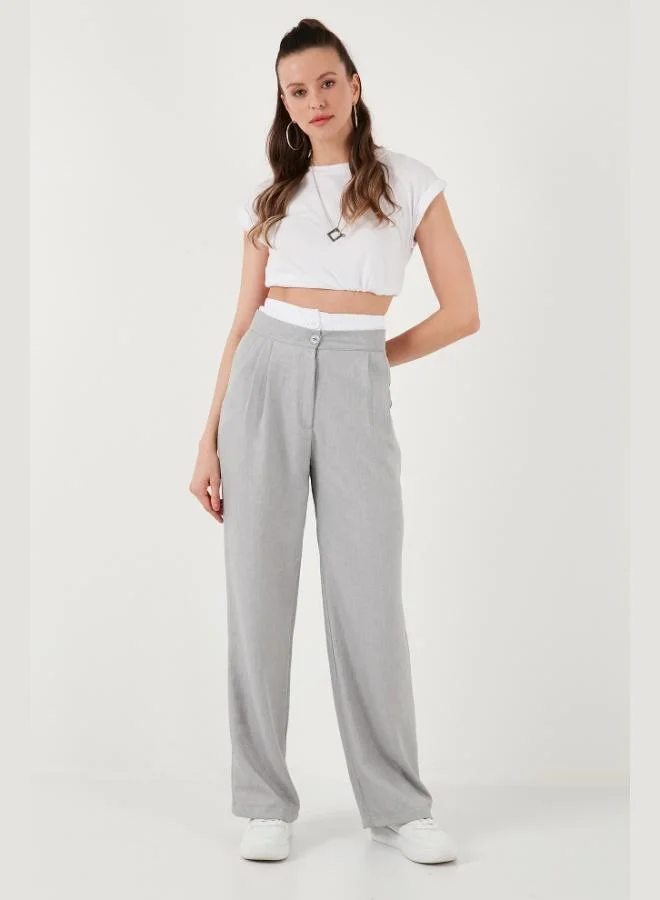 Lela Lela Relaxed Fit High Waist Wide Leg Trousers Women's Pants 673P1012
