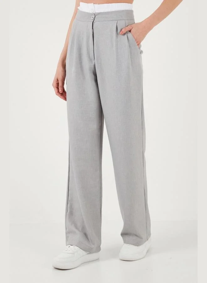 Lela Lela Relaxed Fit High Waist Wide Leg Trousers Women's Pants 673P1012