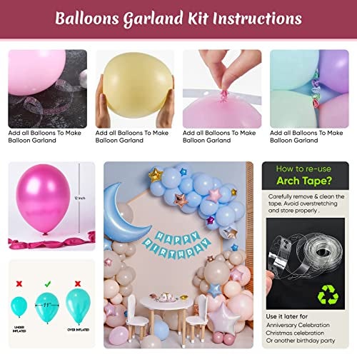 SpecialYou.in Special You rainbow theme 1st happy Birthday decoration with Photo frame banner for girls,boys,Balloons Garland Arch DIY Kit- 45Pcs , set items first bday , babies , Kids ,toddlers , monthly pictures - Image 4