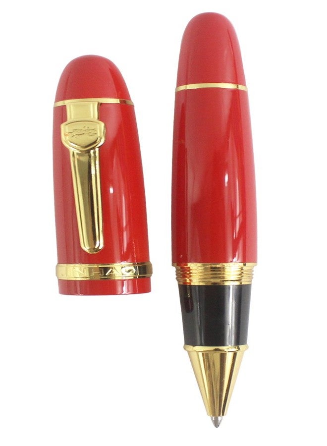 Gullor Heavy Big Rollerball Pen 159, Gold Trim, Black Ink(0.7mm), Red - Image 3