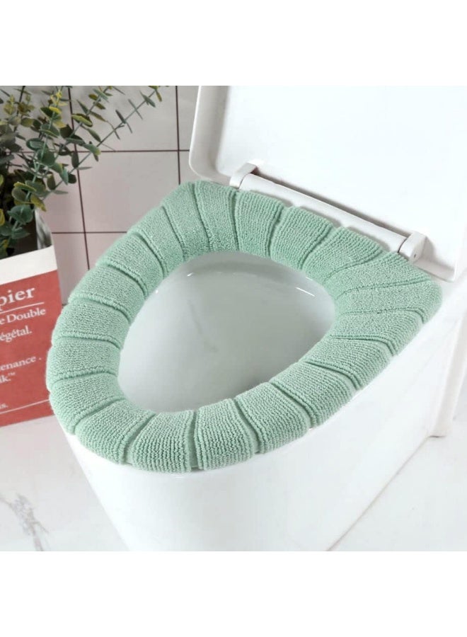 Rubik Toilet Seat Cushion Cover Comfy Warm Woven Washable Cover Pad (Green)  - Image 1