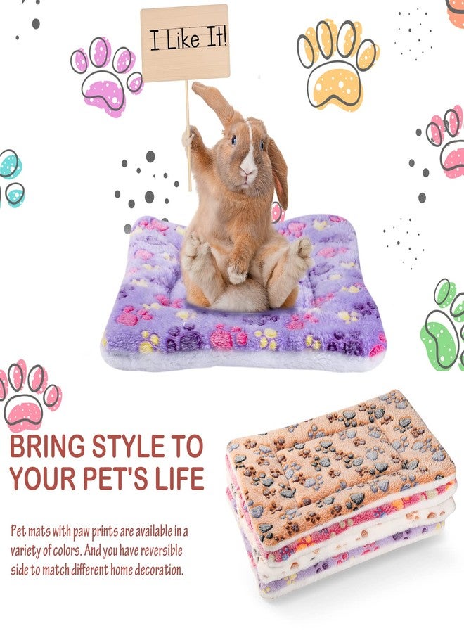 Ripeng 8 Pcs Guinea Pig Bed Mat Fleece Cat Pad Dog Crate Mat for Indoor Warm Reversible Pet Bedding for Small Animal Washable Kennel Crate Pad Cat Carrier(12.6" x 9.8",Bright Color) - Image 4