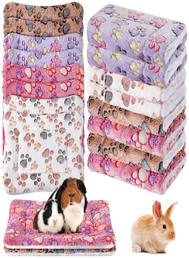 Ripeng 8 Pcs Guinea Pig Bed Mat Fleece Cat Pad Dog Crate Mat for Indoor Warm Reversible Pet Bedding for Small Animal Washable Kennel Crate Pad Cat Carrier(12.6" x 9.8",Bright Color) - Image 1