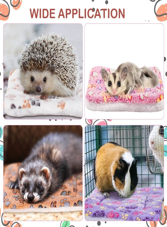 Ripeng 8 Pcs Guinea Pig Bed Mat Fleece Cat Pad Dog Crate Mat for Indoor Warm Reversible Pet Bedding for Small Animal Washable Kennel Crate Pad Cat Carrier(12.6" x 9.8",Bright Color) - Image 5
