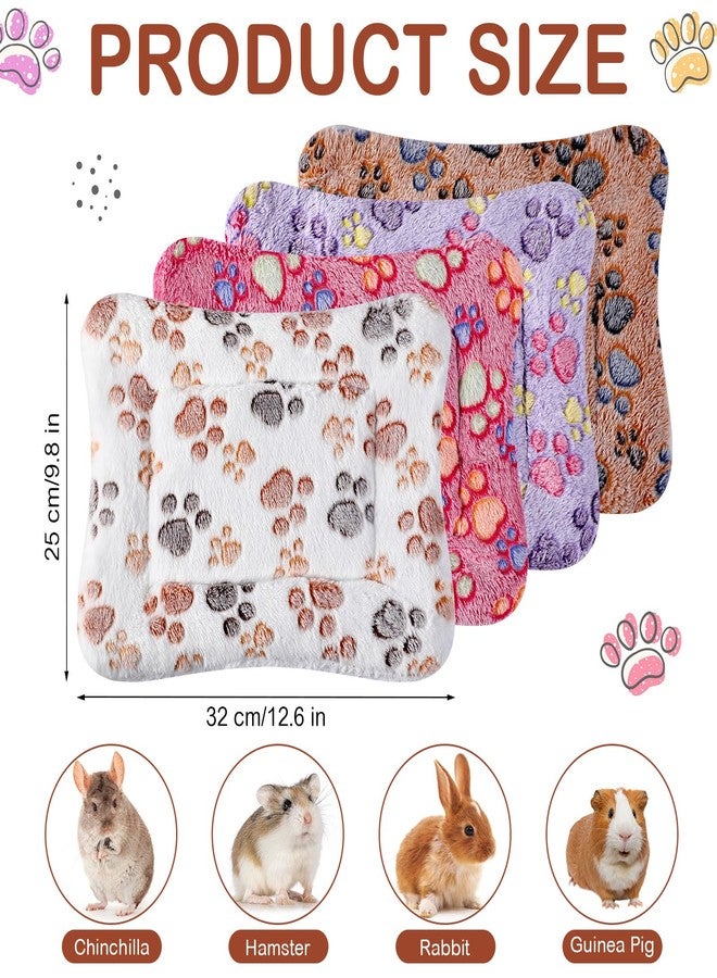 Ripeng 8 Pcs Guinea Pig Bed Mat Fleece Cat Pad Dog Crate Mat for Indoor Warm Reversible Pet Bedding for Small Animal Washable Kennel Crate Pad Cat Carrier(12.6" x 9.8",Bright Color) - Image 2