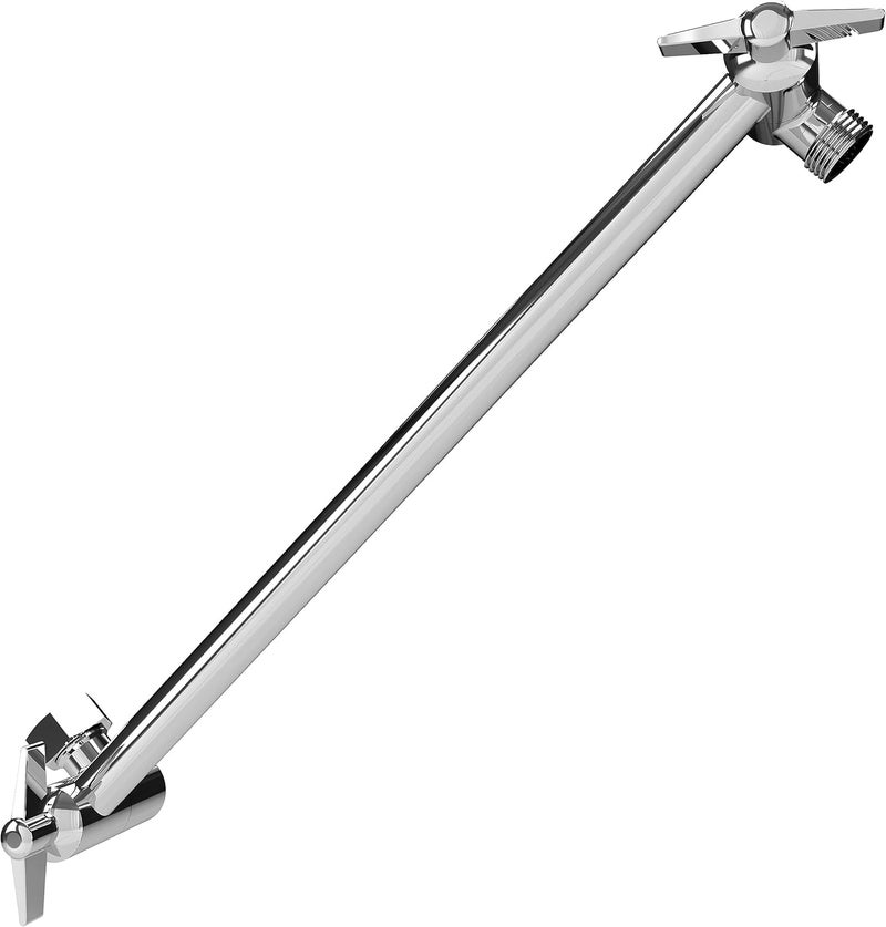SparkPod 11" Solid Brass Shower Head Extension Arm - Flexible Height & Angle Adjustable Shower Arm Extension for Rain Showerheads with Sturdy Lock - Universal Pipe Connection (Luxury Polished Chrome) - Image 1