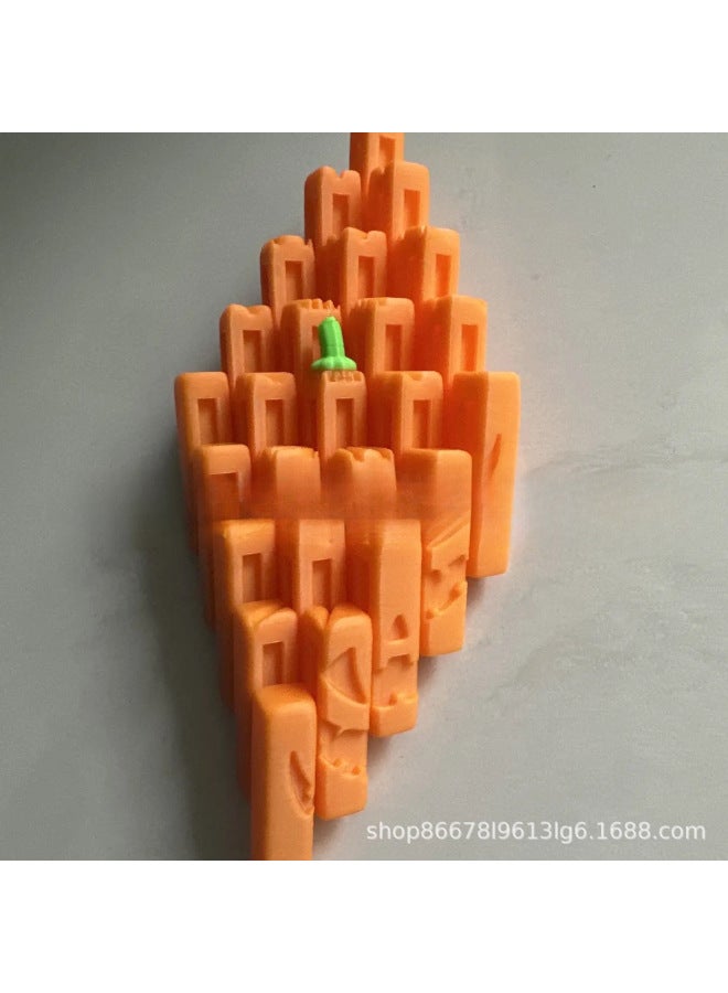 Loquat Tos Pumpkin Y Printing Strip Kin3Dpu  Mp Toy Creative Decompression Tr Ip China-Color:【yellow】 Pumpkin Strip Toy-Specification:6*6*6cm, About 75g, Packed In Ziplock Bag - Image 4