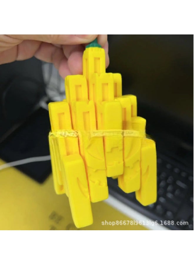 Loquat Tos Pumpkin Y Printing Strip Kin3Dpu  Mp Toy Creative Decompression Tr Ip China-Color:【yellow】 Pumpkin Strip Toy-Specification:6*6*6cm, About 75g, Packed In Ziplock Bag - Image 1