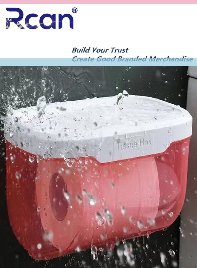 Rcan Perforation Free Wall Mounted Tissue Box Tissue Dispenser Dryer Sheet Holder Clear Tissue Storage for Bathroom Kitchen Living Room Bedroom Office or Wall Mounted Creative Style Tissue Box - Image 3