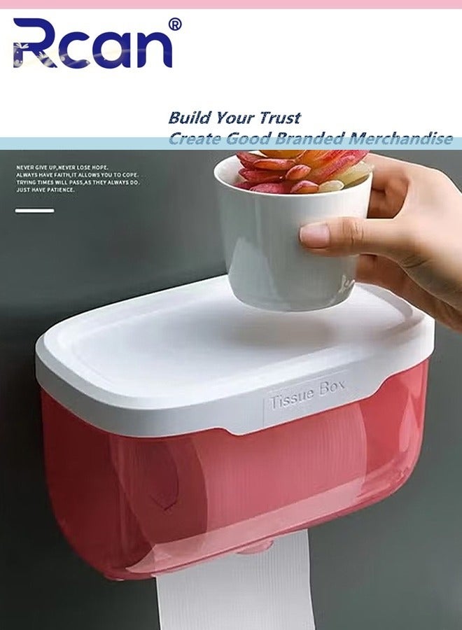 Rcan Perforation Free Wall Mounted Tissue Box Tissue Dispenser Dryer Sheet Holder Clear Tissue Storage for Bathroom Kitchen Living Room Bedroom Office or Wall Mounted Creative Style Tissue Box - Image 4