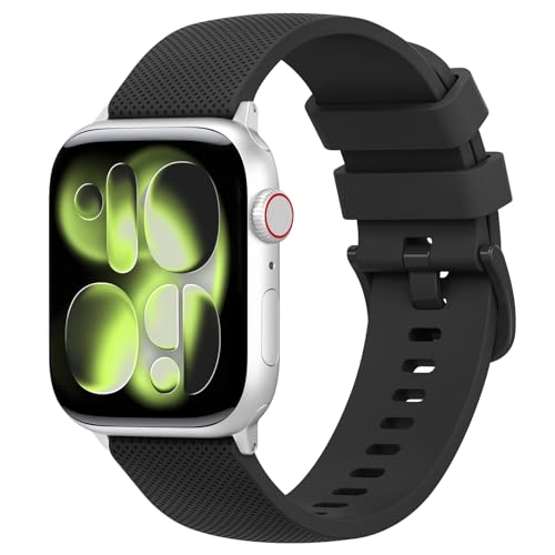Meliya Bands Compatible with Apple Watch Band 49mm 46mm 41mm 45mm 38mm 42mm 40mm 44mm for Women Men, Soft Silicone Replacement Straps for iWatch Ultra 2 Series 10 9 8 7 SE 6 5 4 3 2 1 - Black - Image 1