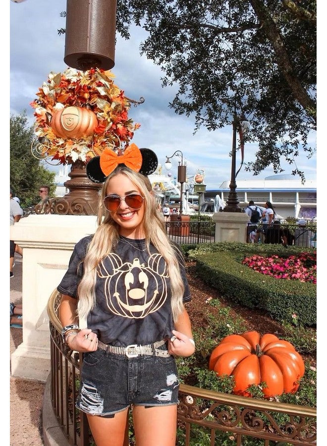 ووفوووفو عصابة رأس على شكل أذن فأر في الهالوين للنساء، عصابة رأس على شكل أذن فأر بفيونكة برتقالية، عصابات شعر من الترتر، زي تنكري للأميرة، إكسسوارات شعر - Image 2