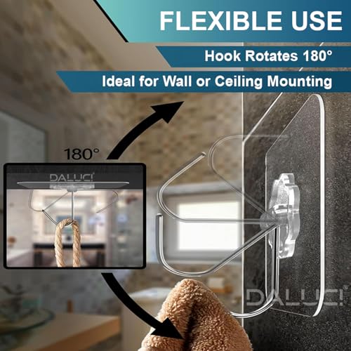 DALUCI Adhesive Wall Hook – Heavy Duty Wall Hanger Hook for Wall Hanging Without Drilling – Nail-Free Stainless Steel Sticker Hooks for Kitchen, Bathroom & Home Improvement (Flower Hook, Pack of 15) - Image 4