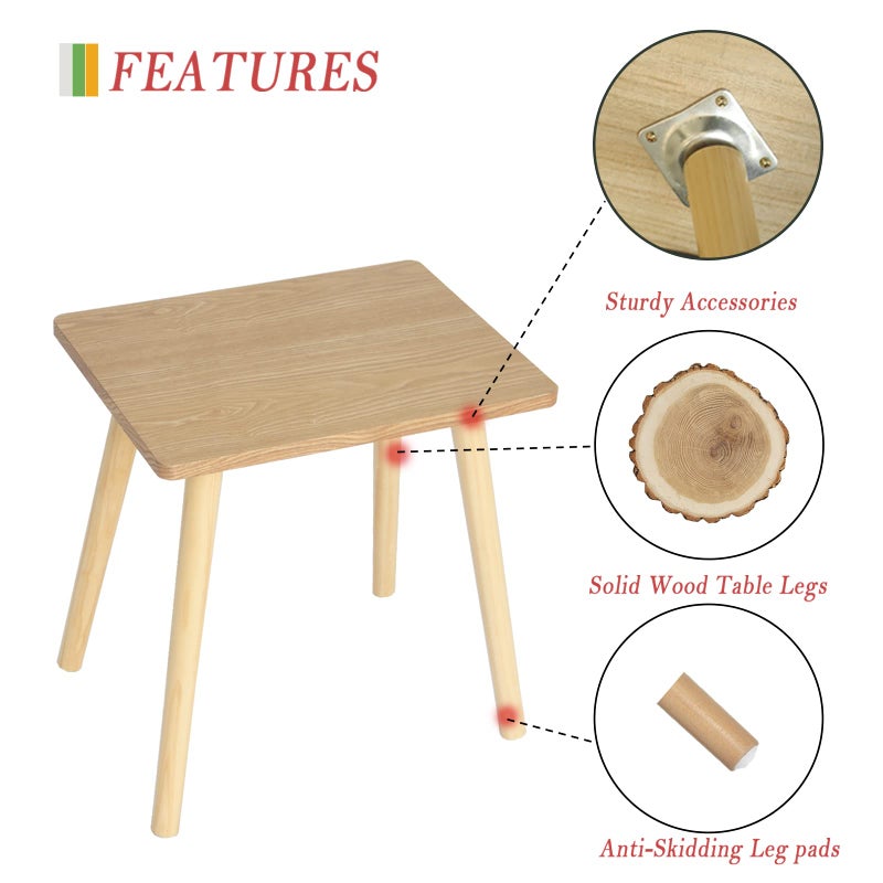 AWASEN Side Table, Small End Accent Table for Living Room Bedroom Office Small Spaces, Modern Wood Side Table Nightstand with Solid Wood, Easy Assembly, (Natural) - Image 4