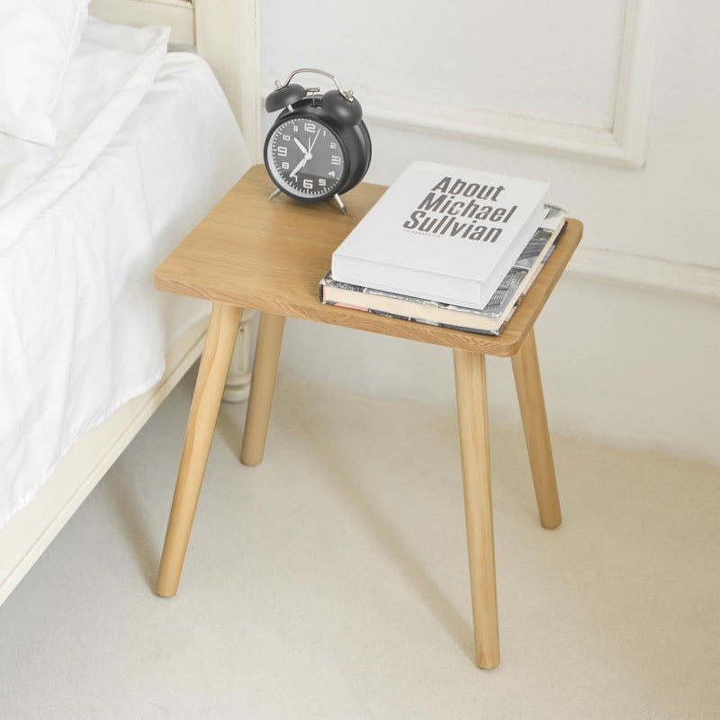 AWASEN Side Table, Small End Accent Table for Living Room Bedroom Office Small Spaces, Modern Wood Side Table Nightstand with Solid Wood, Easy Assembly, (Natural) - Image 3