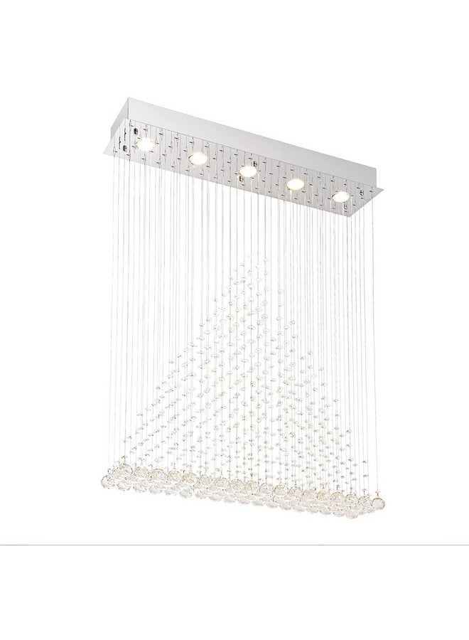 CRYSTA WORLD Raindrop K9 Crystal Modern Chandelier for Home (Piraamid, L22/W5/H18)(AC/DC) - Image 3