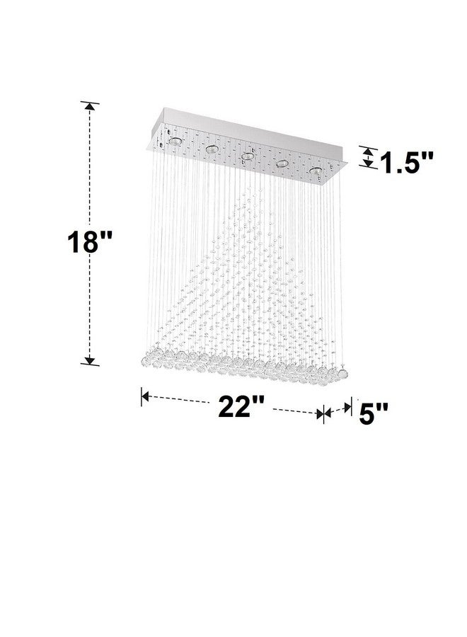 CRYSTA WORLD Raindrop K9 Crystal Modern Chandelier for Home (Piraamid, L22/W5/H18)(AC/DC) - Image 2