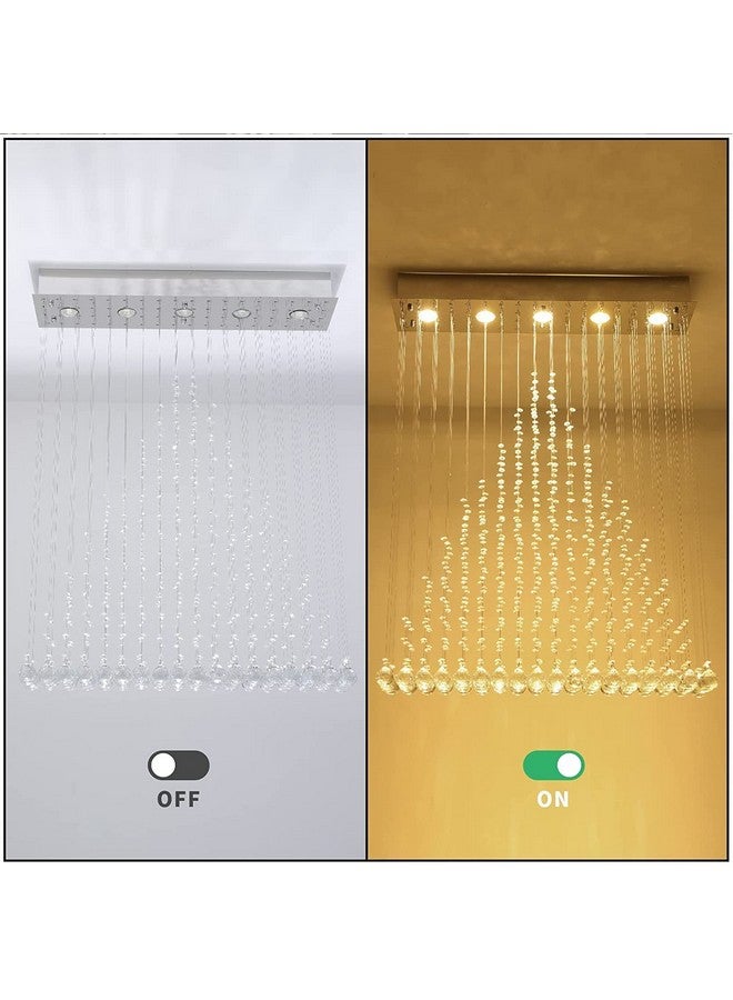 CRYSTA WORLD Raindrop K9 Crystal Modern Chandelier for Home (Piraamid, L22/W5/H18)(AC/DC) - Image 5