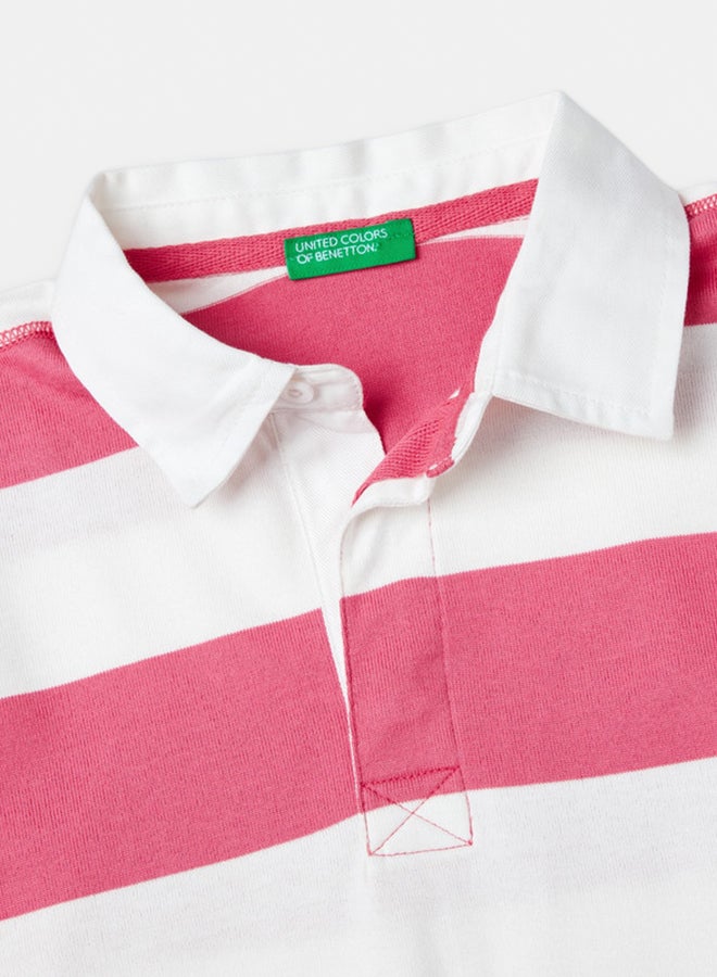 بينيتون بولو أولاد بقصة رياضية وخطوط - Image 2