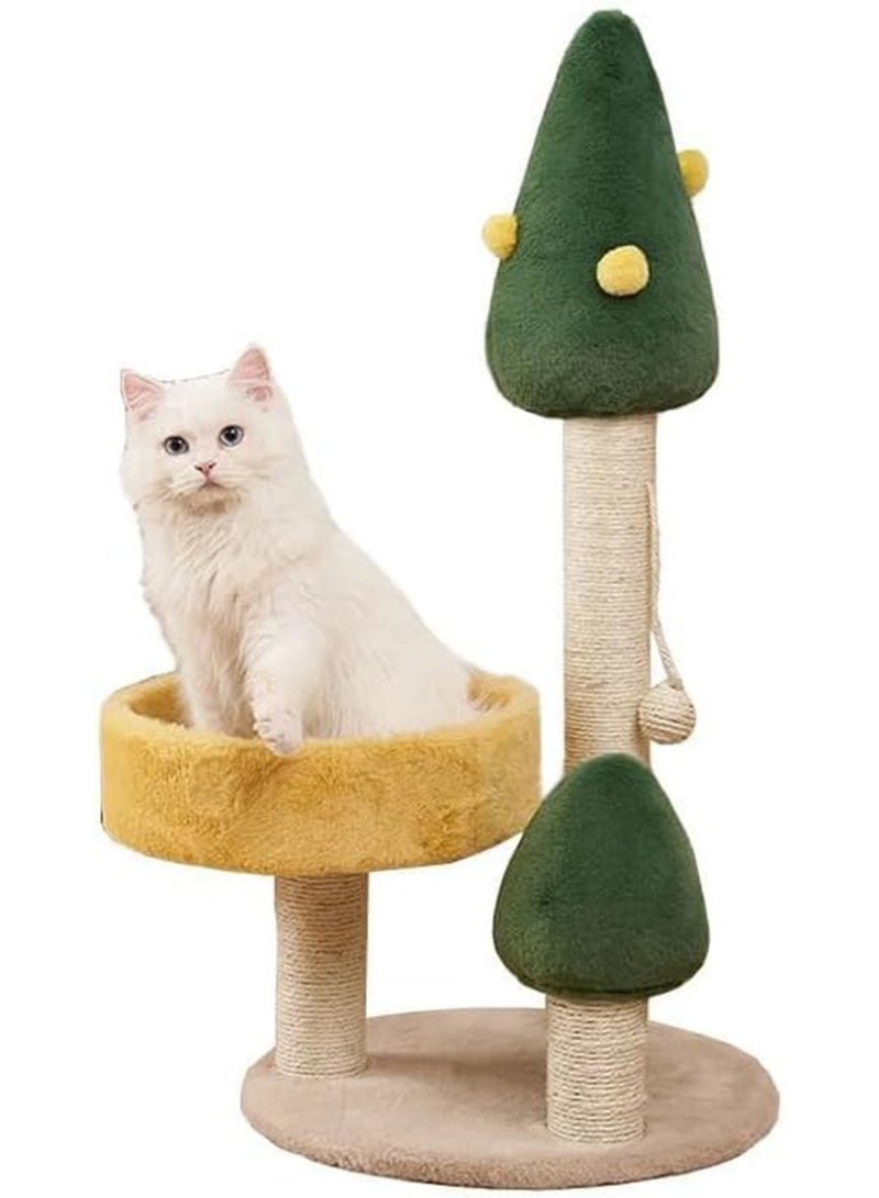 Cat Scratching Post Tall Sisal Cactus Cat Scratcher with 3 Different Height Poles and Hanging Ball - Image 4