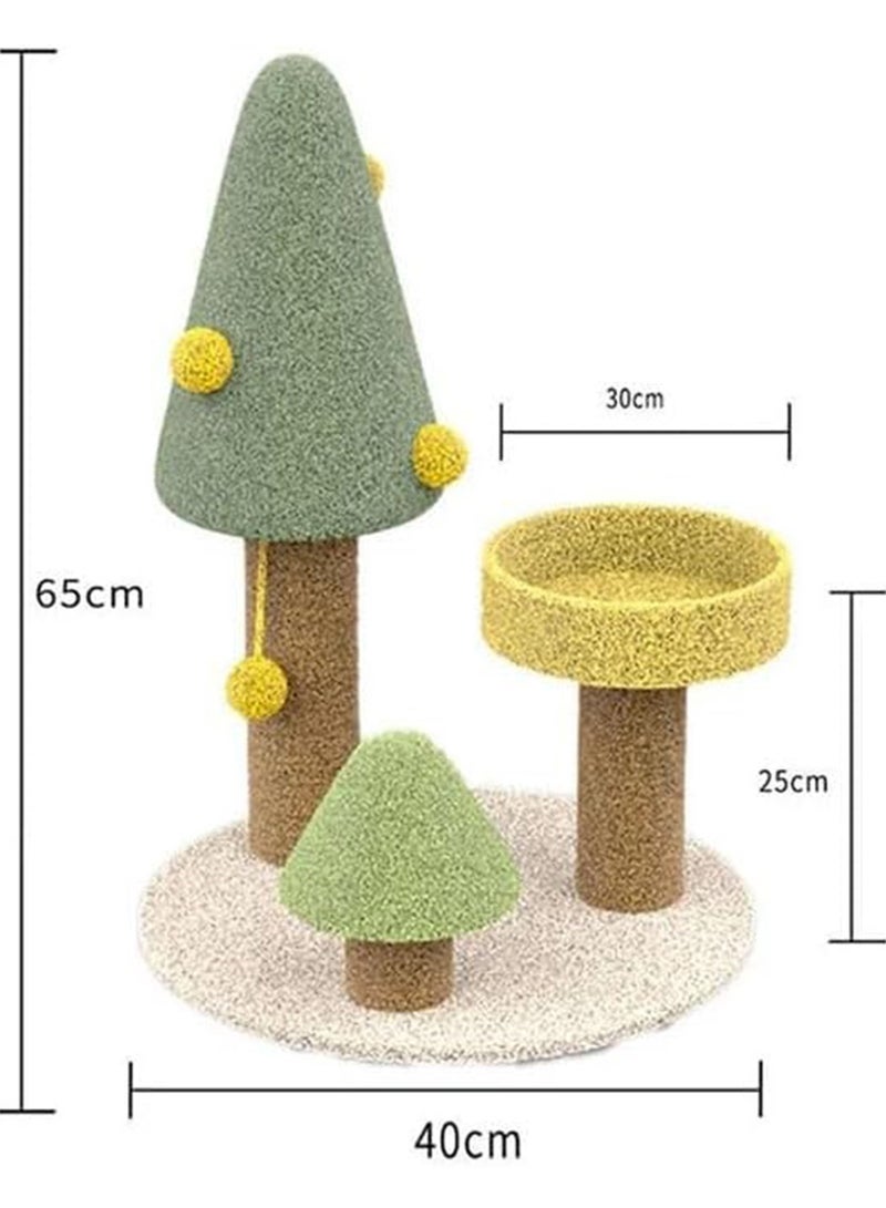 Cat Scratching Post Tall Sisal Cactus Cat Scratcher with 3 Different Height Poles and Hanging Ball - Image 5
