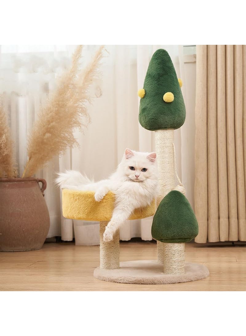Cat Scratching Post Tall Sisal Cactus Cat Scratcher with 3 Different Height Poles and Hanging Ball - Image 3