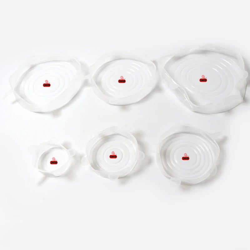 SNKM - Silicone Stretch Lids, Reusable Durable Food Storage Covers for Bowls, Fit for Different Sizes & Shapes of Container, Dishwasher & Freezer Safe - (Set of 6, Pack of 1) - Image 4