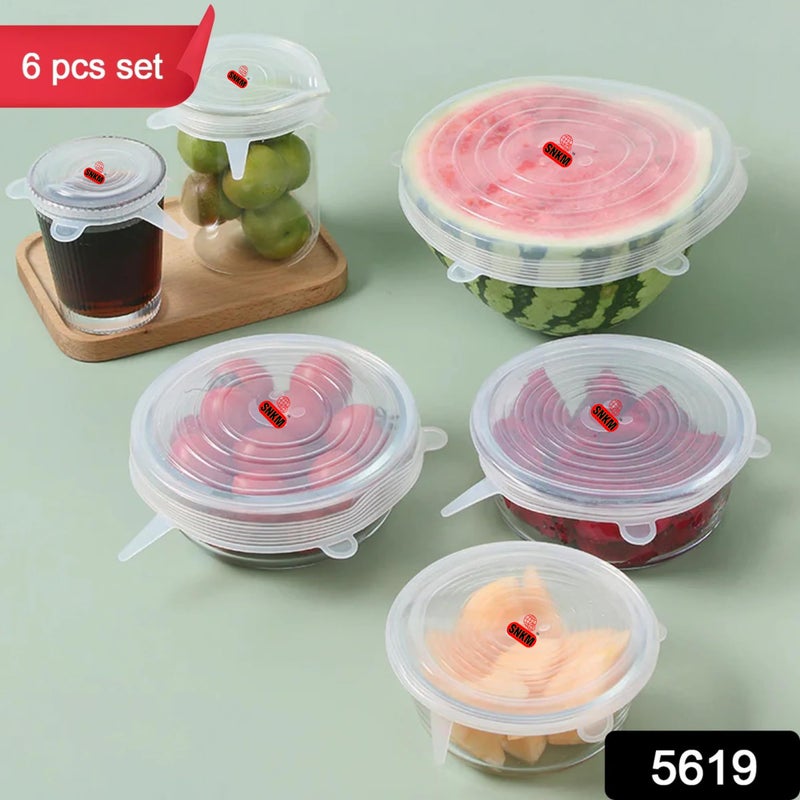 SNKM - Silicone Stretch Lids, Reusable Durable Food Storage Covers for Bowls, Fit for Different Sizes & Shapes of Container, Dishwasher & Freezer Safe - (Set of 6, Pack of 1) - Image 2