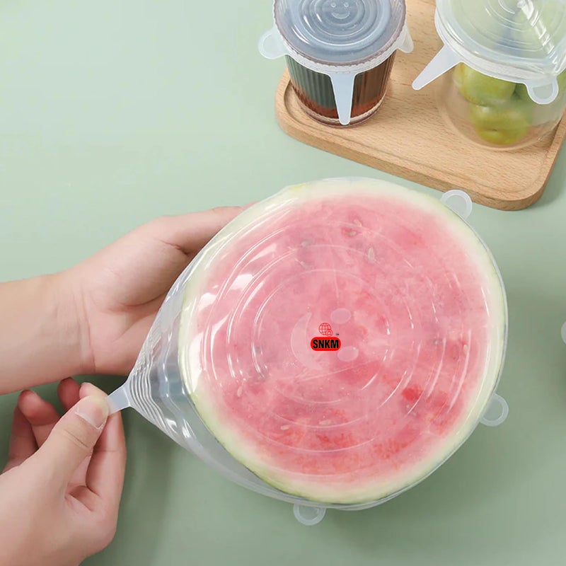 SNKM - Silicone Stretch Lids, Reusable Durable Food Storage Covers for Bowls, Fit for Different Sizes & Shapes of Container, Dishwasher & Freezer Safe - (Set of 6, Pack of 1) - Image 5