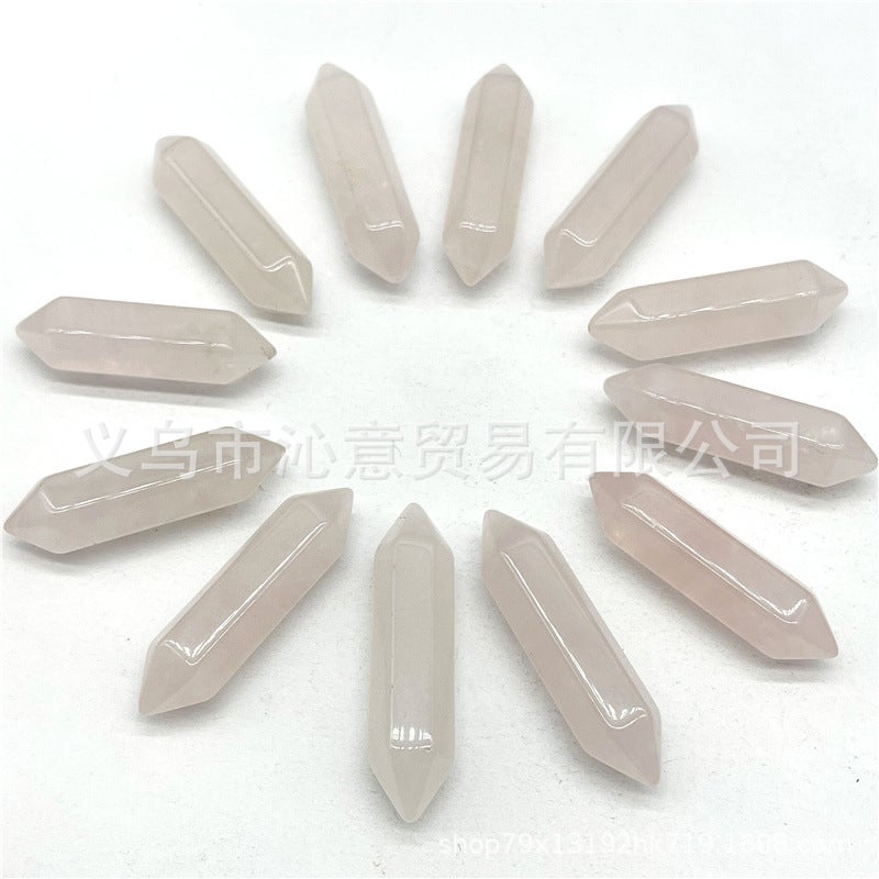 Generic Wholesale hot sale natural crystal agate gem hexagonal column glass paint colorful crystal column pendant jewelry accessories Powder Crystal 