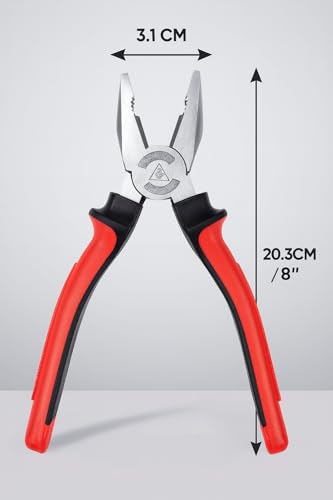IONIX Plier & Tester Screwdriver Combo | Cutting player | Cutting plier | Pliers | pliers for home, Player tools, Pliers for electrical work, Screwdriver set and combination plier, 2 Pieces, Red - Image 2