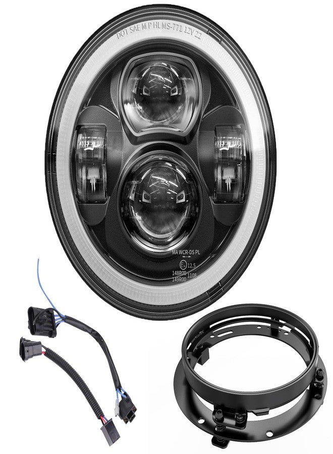 Z-OFFROAD مصباح أمامي LED للدراجات النارية من Z-OFFROAD مقاس 7 بوصات مع إضاءة نهارية وهالة بيضاء، متوافق مع دراجات هارلي ديفيدسون ستريت جلايد، رود كينج سبيشال، إلكترا جلايد، ألترا كلاسيك، فات بوي، هيريتدج سوفتيل - Image 1